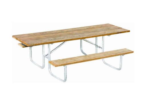 Recycled Heavy-Duty 8' Accessible Table Double-Sided ADA / Recycled Plastic Planks / Brown