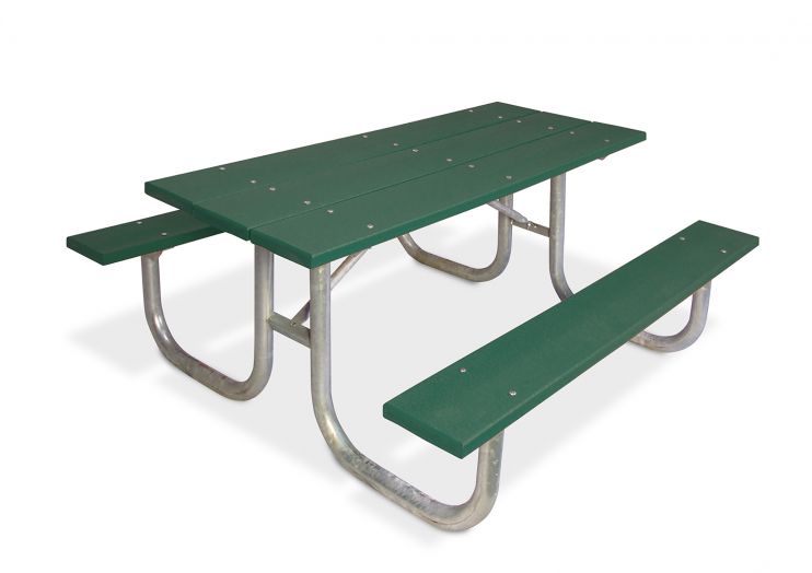 Recycled Extra Heavy Duty Rectangular Table 6-feet / Recycled Plastic Planks / Green