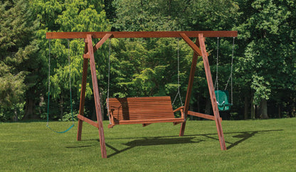 Amish Wood Swingset - 5’ Porch Swing, Belt Swing, Connect Baby Swing