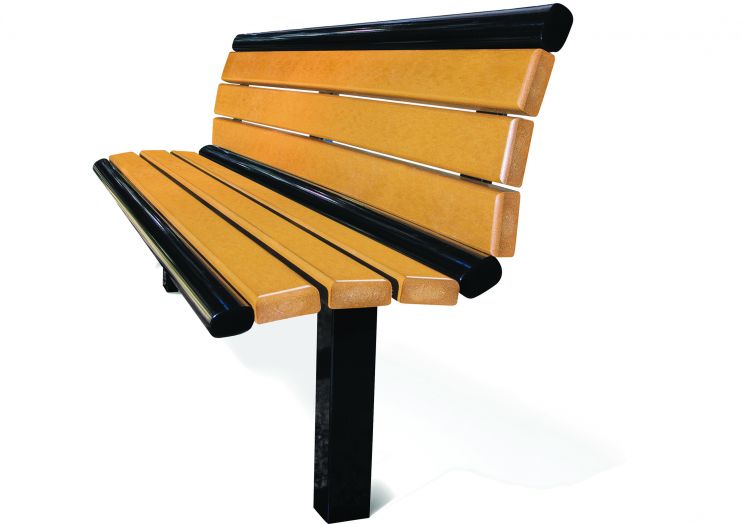 Richmond Series Recycled Bench with back Inground / Cedar
