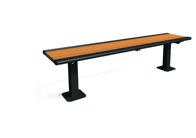 Richmond Series Recycled Bench without back Surface Mount / Cedar