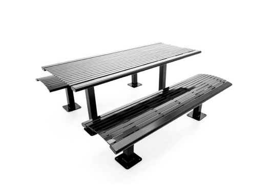 Richmond Series Steel Table  (Powder Coated Steel) 6' RICHMOND SERIES SLAT TABLE, POWDER COATED STEEL - SURFACE MOUNT