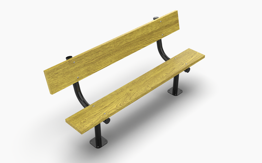 Recycled Park Bench w/ back, 2" x 10" Planks