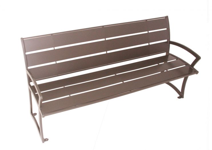 Madison Benches (PC Metal Slats) 6' MADISON BENCH, W/ BACK, SLATS, PC FRAME