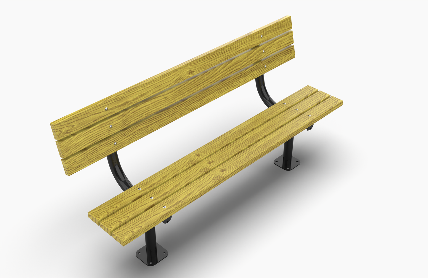 Recycled Park Bench w/ back, 2" x 4" Planks