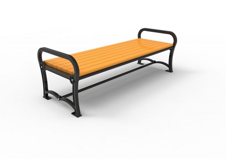 Charleston Recycled Bench without back 6-feet / Cedar / Portable/ Surface Mount