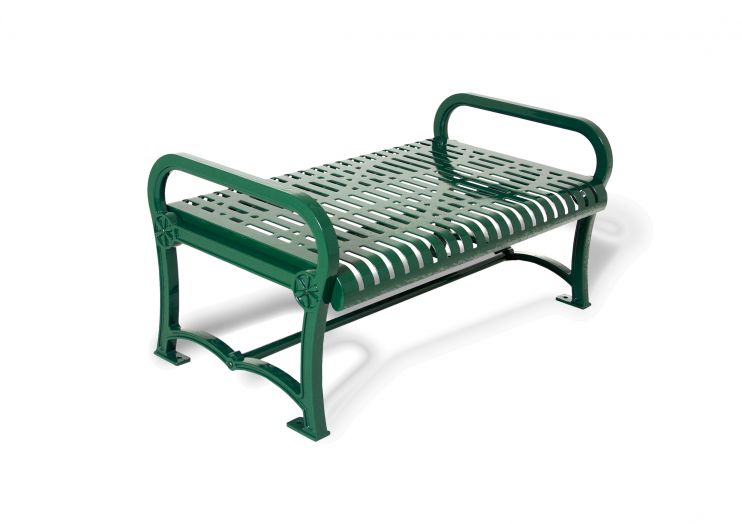 Charleston Cast Bench without back 6-feet / Slat / Portable/ Surface Mount