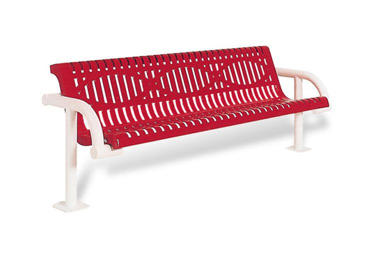 Contour Cantilevered Bench with back 6-feet / Surface Mount / Wave