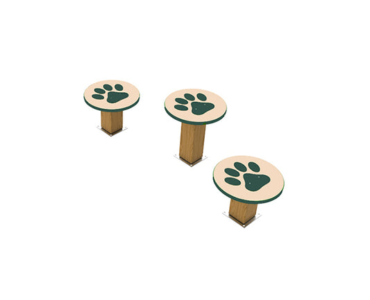 Recycled Stepping Paws Set of 3, In-Ground Set of 3 / In-Ground