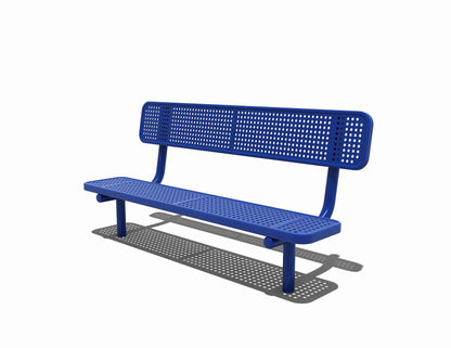 6' Bench with Back - Perforated