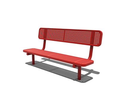 6' Bench with Back - Perforated