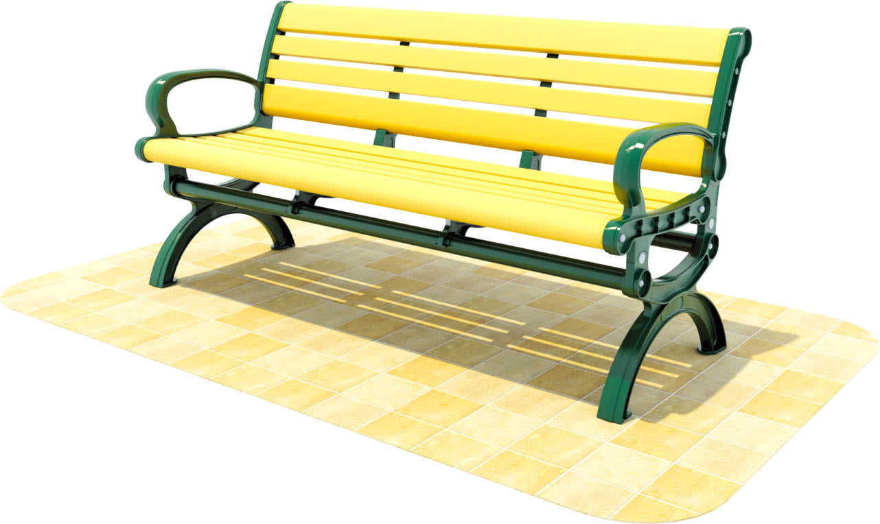 5' Plastic Lumber Bench with Back Default Title