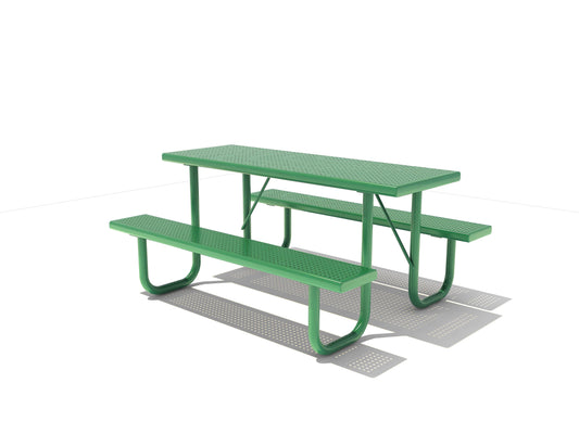 6' Picnic Table with Bench Seats - Perforated Default Title