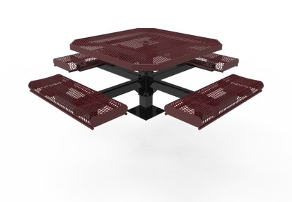 46" Octagon Table w Rolled Seats