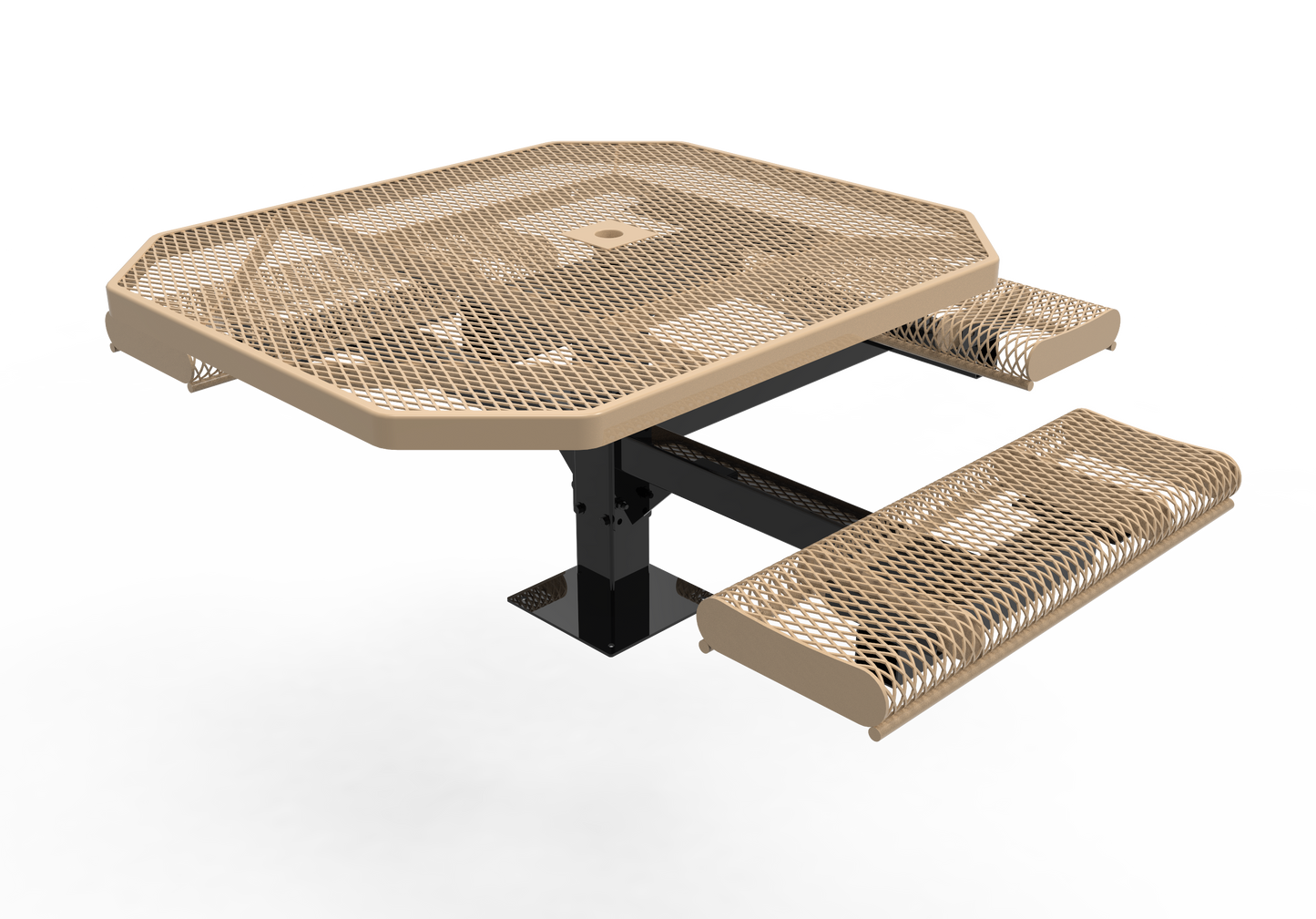 46" Octagon Table w Rolled Seats