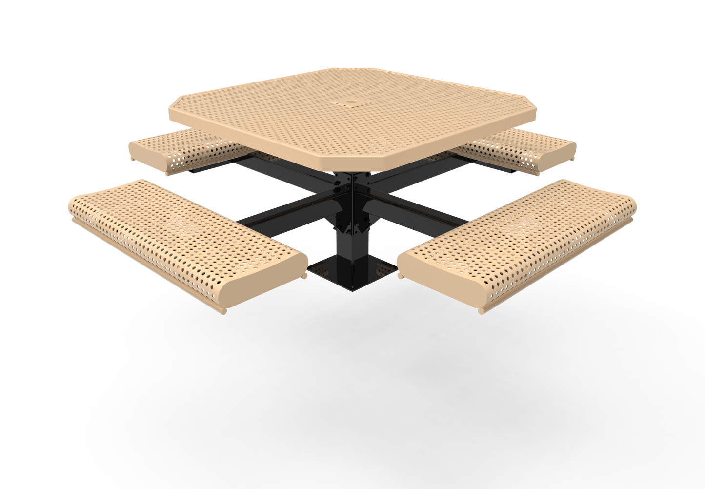 46" Octagon Table w Rolled Seats