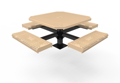 46" Octagon Table w Rolled Seats